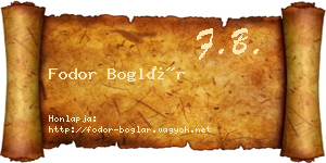 Fodor Boglár névjegykártya